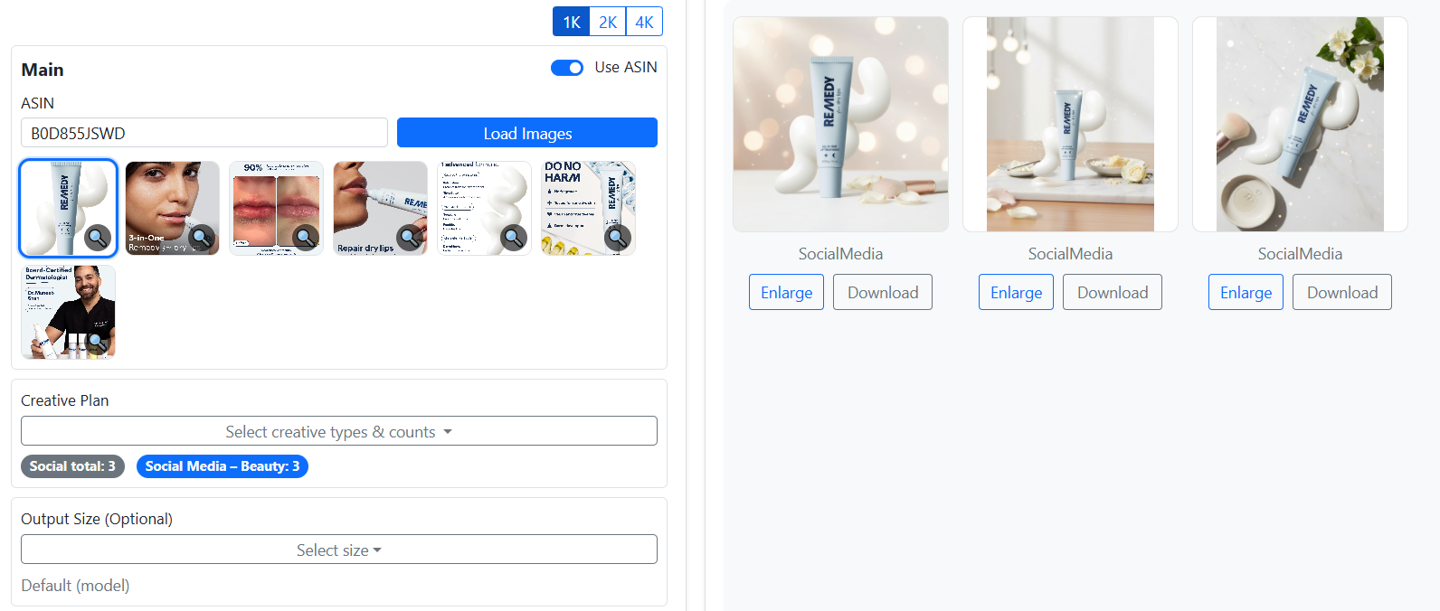 Generate platform-ready social creatives in one pass