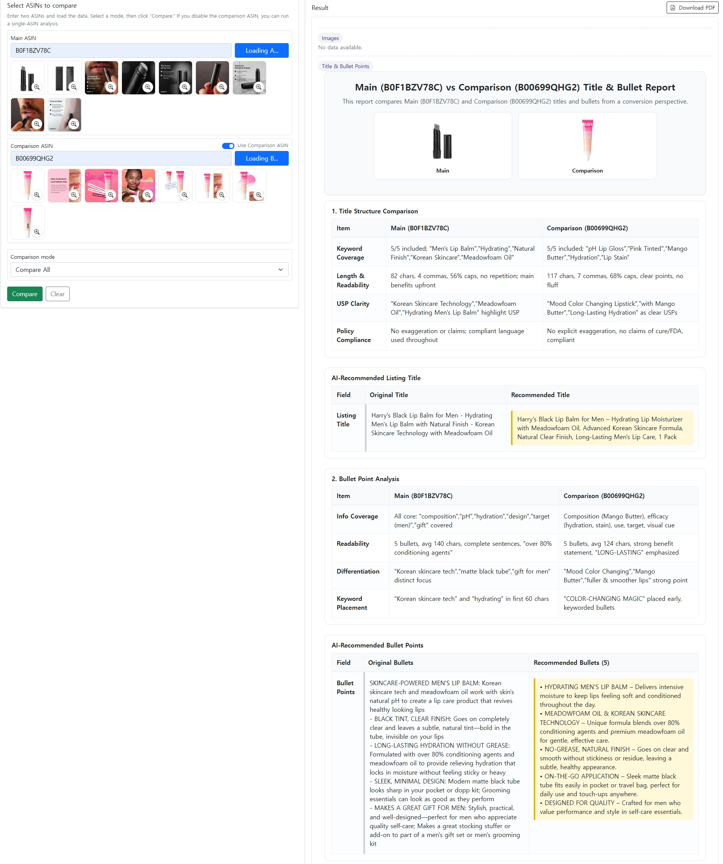 Use AI to refine titles and bullets that convert