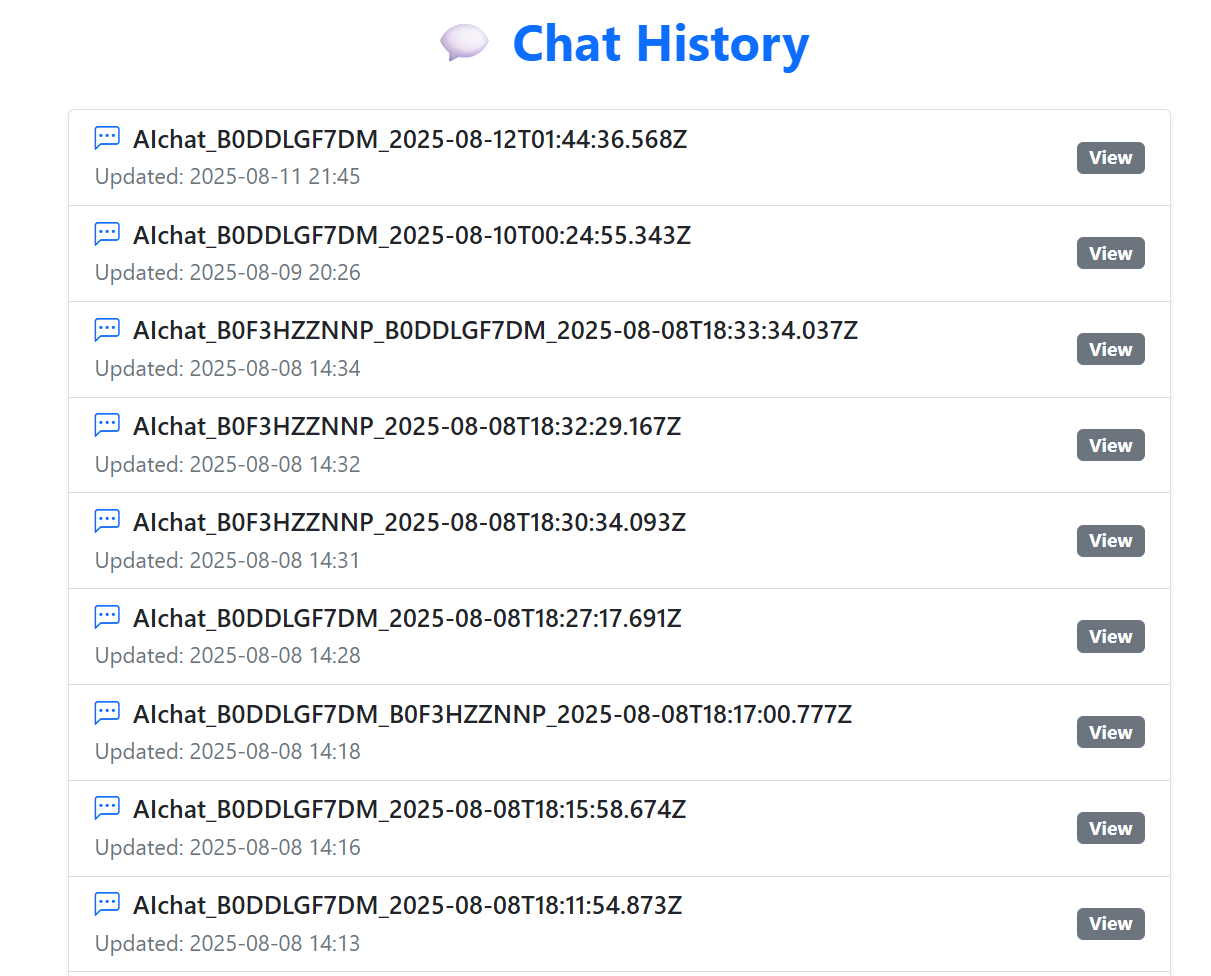 Chat History — SellerVisor screenshot