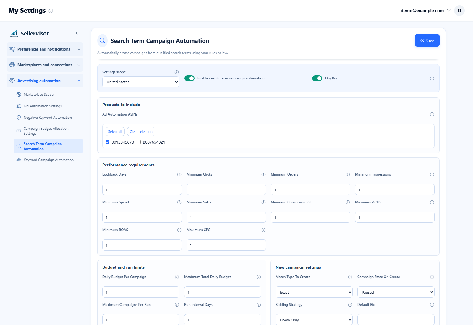 Search Term Campaign Automation
