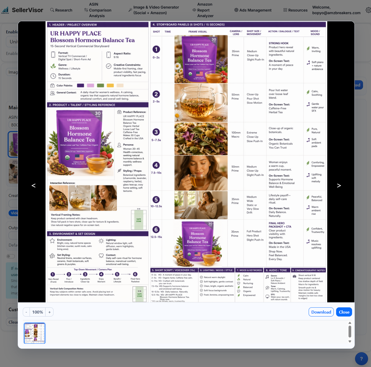 SellerVisor AI Video Workflow Part 3: Now you can create product advertisement videos using storyboard templates without prompts