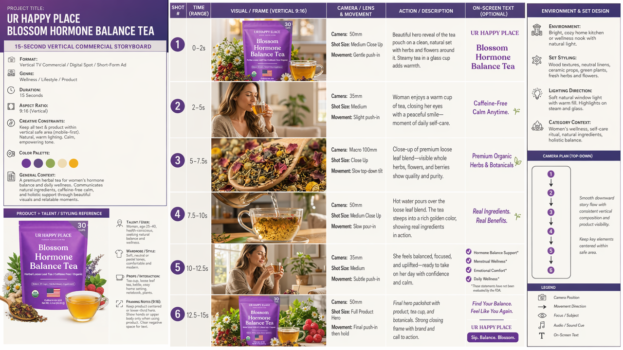 How to create everything from a storyboard to a 15-second AI ad video from a single product photo